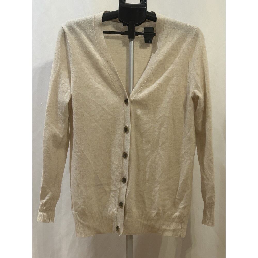 J. Crew Cashmere Button Up Tan Cardigan size M